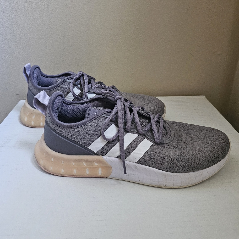 Adidas Gray and White Athletic Shoes